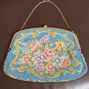 Floral Embroidered Clutch with Chain Strap